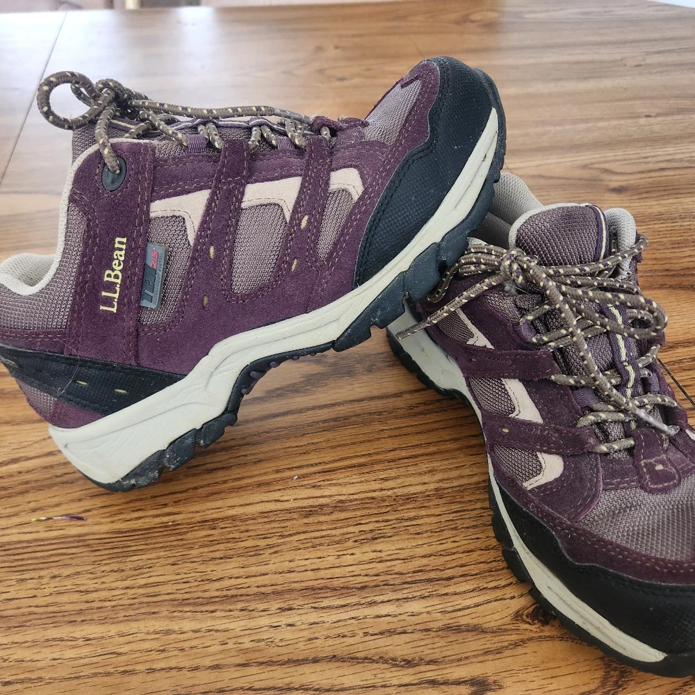 LL Bean Tex Dri-Lex Hiking Trail Shoe Waterproof Purple Great Condition 7W - Picture 2 of 6